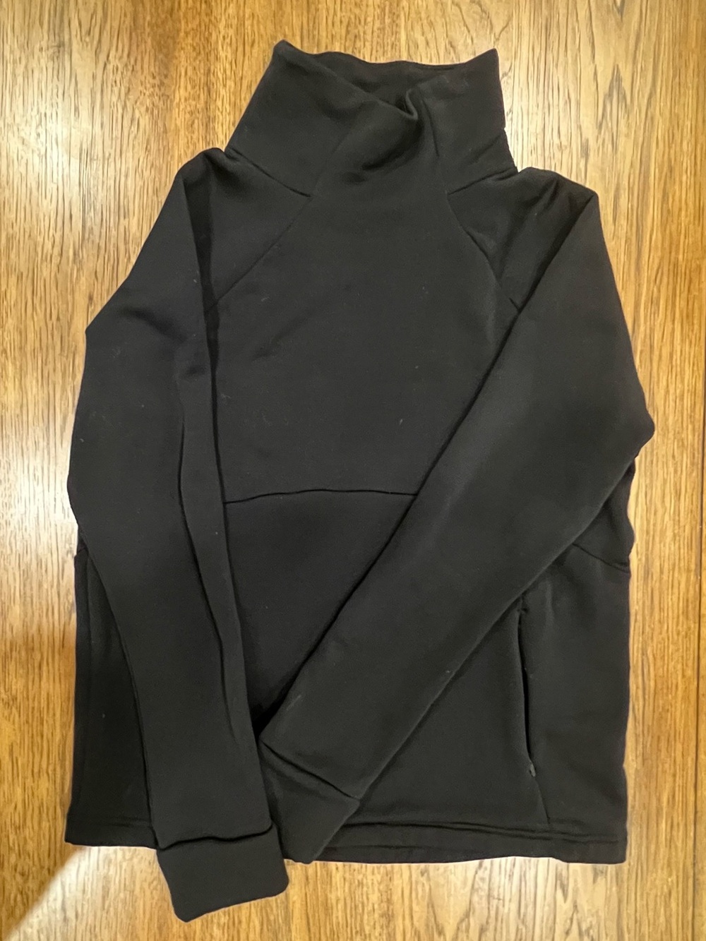 Black Athleta High-Neck Pullover Sweatshirt